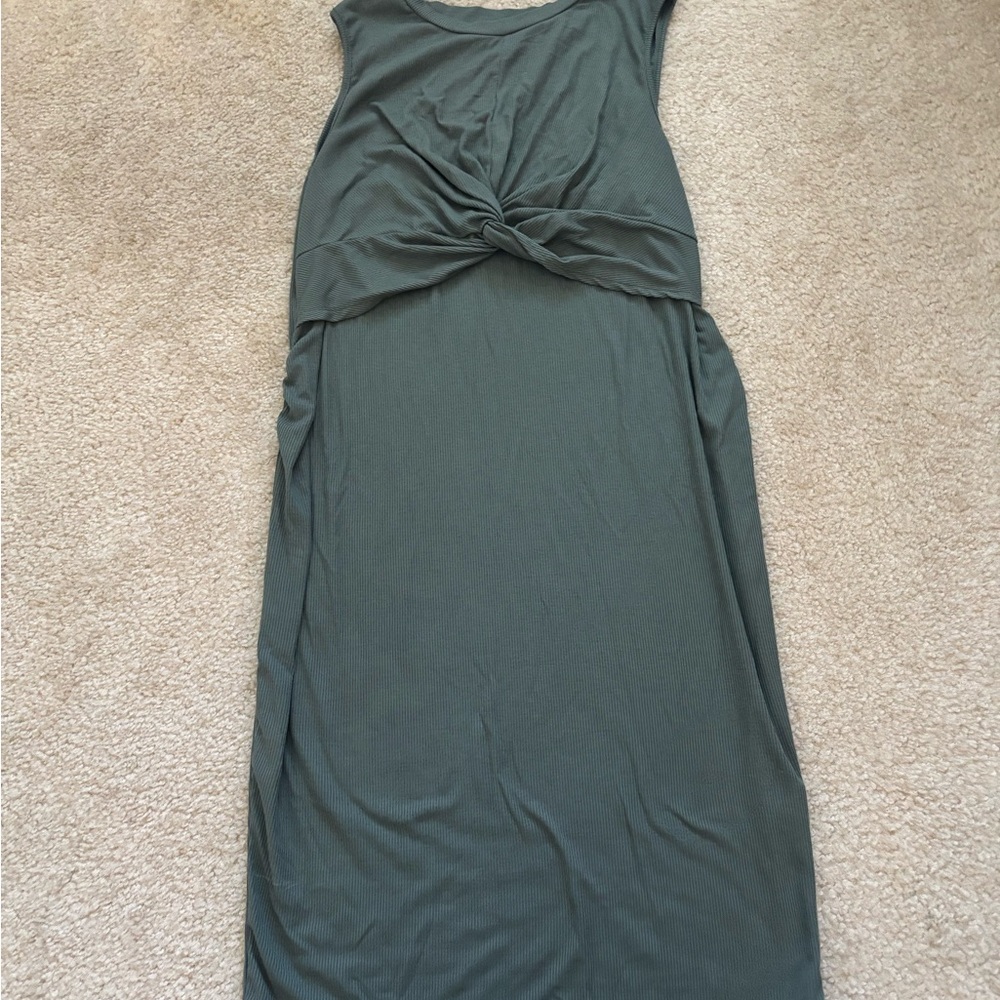 SHEIN Olive Green Twist Front Dress